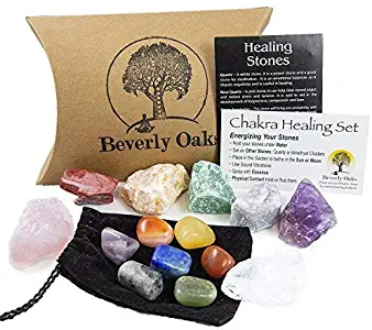 Beverly Oaks Energy Infused Natural Raw Healing Crystals and Tumbled Stones - Chakra Stones for Crystal Healing - The Ultimate Chakra Kit with Huge Variety of Gemstones