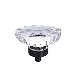 SHINY HANDLES Vintage Clear Crystal Oval Knobs and Pulls for Cabinets Dressers Drawers Aluminium Alloy Base, 1.5x1.4inch,3 Types Screws,8pcs/Pack, Factory Supply