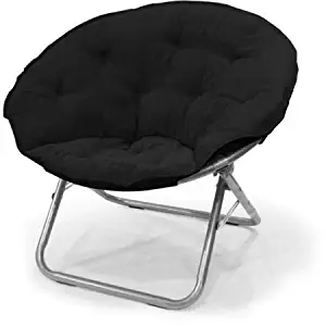 Mainstays Large Microsuede Saucer Chair, Multiple Colors (1, Black) (1, Black) (1, Black)