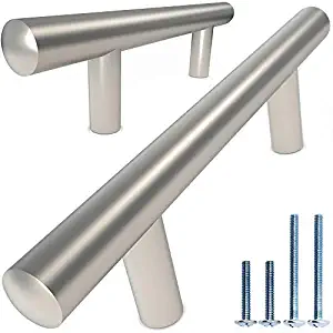 Alpine Hardware | 25Pack ~ 5" (127mm) Hole Center | Round Precision Contoured Ends & Satin Nickel Matte Finish | Kitchen Cabinet Hardware/Dresser Drawer Handles