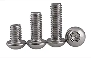Screw 5pcs M6 Stainless Steel Inner Hex Screws Round Head Machine hex Screw Equipment Furniture Bicycle Bolts 70-95mm Length - (Size: M6x80mm)