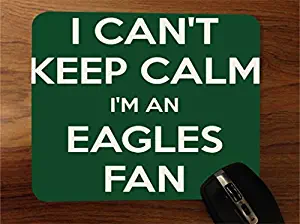 I Can't Keep Calm I Am A Eagles Fan Superbowl Desktop Office Silicone Mouse Pad by Debbie's Designs