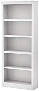 Hampton Bay 5-Shelf Bookcase with Adjustable Shelves in White Finish