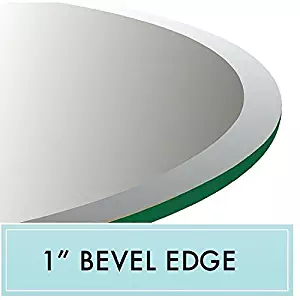 30" Round Clear Tempered Glass Table Top 1/2" Thick 1" Bevel Edge