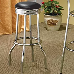 Cleveland Round Base Bar Stools Red and Chrome (Set of 2)