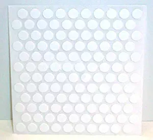 FastCap Adhesive Cover Caps PVC White 3/8" (1 Sheet 120 Caps)