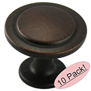 Cosmas 5560ORB Oil Rubbed Bronze Cabinet Hardware Round Knob - 1-1/4" Diameter, 10-Pack