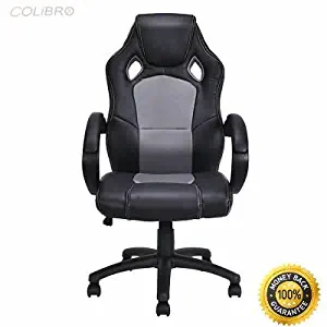 COLIBROX--High Back Race Car Style Bucket Seat Office Desk Chair Gaming Chair Gray New Color: gray Load capacity: 550 LBS Seating Area Dimension: 20" x20" (W X D) Height from ground to Seating Area