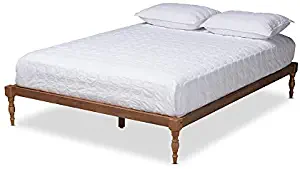 Baxton Studio Iseline Modern and Contemporary Walnut Brown Finished Wood Queen Size Platform Bed Frame