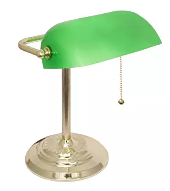 Light Accents Metal Bankers Lamp Desk Lamp With Green Glass Shade And Polished Brass Finish Old Fashioned Banker's Lamps