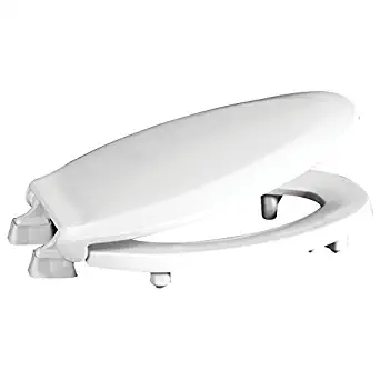 Centoco HL800STS-001 Elongated 2" Lift, Raised Plastic Toilet Seat, Closed Front with Cover, ADA Compliant Handicap Medical Assistance Seat, White