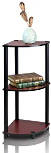 Furinno 12077DC/BK Turn-n-Tube Multipurpose 3-Tier Corner Shelf, Dark Cherry/Black