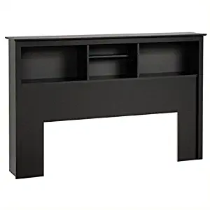 BOWERY HILL Full Queen Bookcase Headboard in Black