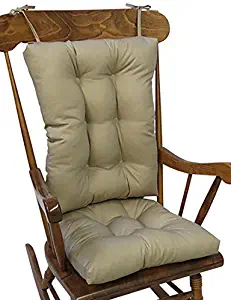 The Gripper Non-Slip Twill Rocking Chair Cushions, Brownstone