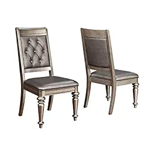 Danette Upholstered Side Chairs with Tufted Back Metallic Platinum (Set of 2)