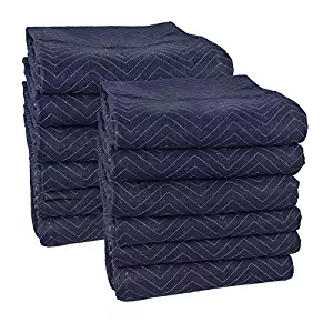 Cheap Cheap Moving Boxes 72 x 80 Inches Pro Moving Blankets, Pack of 12, Blue/Black (MB104)
