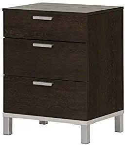 South Shore Flexible 2 Drawer Nightstand in Brown Oak