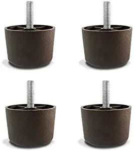 1-1/2" Inch Universal Dark Brown Plastic Furniture Legs Sofa/Couch/Chair 5/16" - Set of 4