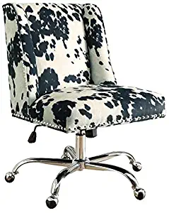 Riverbay Furniture Armless Upholstered Office Chair in Udder Madness Black