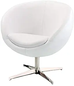 Best Selling Modern Leather Round Back Chair, White