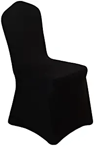 Stretch Spandex Dining Chair Cover Covers for Wedding Banquet Dining Room(Black)