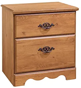 South Shore Prairie Collection 2-Drawer Nightstand, Country Pine with Antique Handles