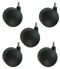 Extra Large Heavy Duty Office Chair Casters 4" Nylon Twin Wheel - Ideal for Carpet Set of 5