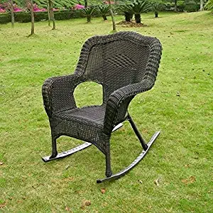 International Caravan Furniture Piece Camelback Resin Wicker Rocker