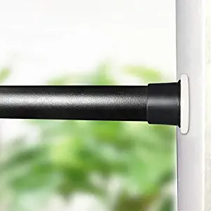 JimmLoo Tension Curtain Rod Tension Rods Black (42-83 inch)