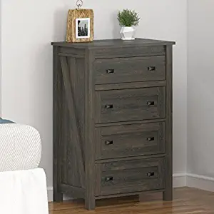 Ameriwood Home Farmington 4 Drawer Dresser and Nightstand Bundle, Weathered Oak