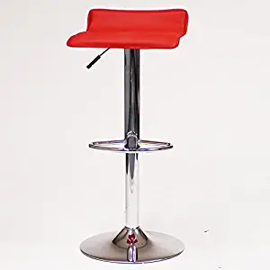 Roundhill Furniture Contemporary Chrome Air Lift Adjustable Swivel Stools with Red Seat, Set of 2