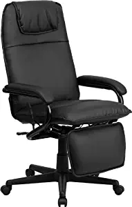 Flash Furniture High Back Black Leather Executive Reclining Ergonomic Swivel Office Chair with Arms