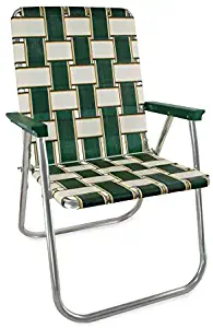 Lawn Chair USA Webbing Chair (Deluxe, Charleston with Green Arms)