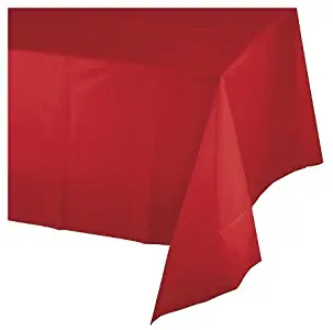 Mountclear 6-Pack Disposable Plastic Tablecloths 54" x 108" Rectangle Table Cover (red)