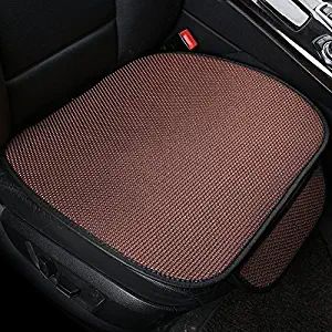 DEALPEAK Breathable Ice Silk Car Seat Cushions Four Seasons General Car Interior Anti-skid Seat Covers Office Chair Mat (1PC Coffee)