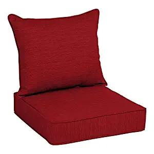 Allen roth 2 Piece Cherry Red Deep Seat Patio Chair Cushion