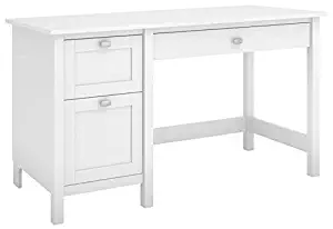 Bush Furniture Broadview Computer Desk with Drawers in Pure White