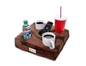 Cup Cozy Deluxe Pillow (Brown) As Seen on TV -The world's BEST cup holder! Keep your drinks close and prevent spills. Use it anywhere-Couch, floor, bed, man cave, car, RV, park, beach and more!