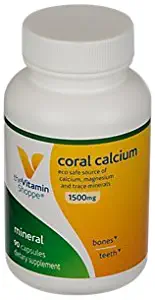 The Vitamin Shoppe Coral Calcium 1,500MG Eco Safe Source of Calcium, Magnesium Trace Minerals to Support Healthy Bones and Teeth (90 Capsules)