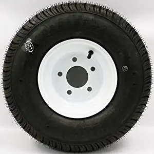 LoadStar 5-hole 8" x 7" White Trailer Wheel & Tire 215/60-8 6ply