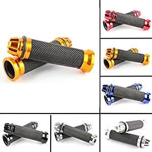 Universal Pair Of 7/8" 22mm Rubber Handlebar Hand Grip Bar End For Motorcycle Bike Cafe Racer