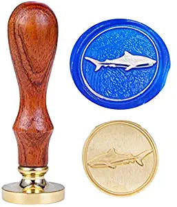 Shark Ocean Animal Wax Seal Stamp, YGHM Brass Head and Rosewood Handle
