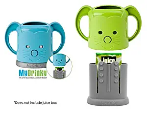 MyDrinky - The Adjustable Juice Box Holder 2 Pack (Lime/Aqua)