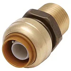 SharkBite U120LFA Straight Connector Plumbing, Male 1/2 in, MNPT, PEX Fittings, Push-to-Connect, Copper, CPVC, 0.5 x 0.5 Inch