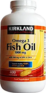 Kirkland Omega 3 Fish Oil 1000 mg 400 Softgels by Kirkland