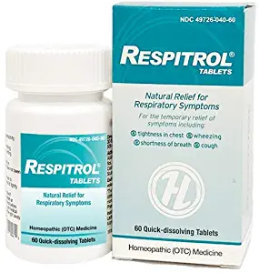 HelloLife Respitrol Tablets - Respiratory Symptom Relief - for Safe, Temporary Relief of: Chest Tightness + Shortness of Breath + Wheezing + Coughing