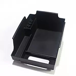 Plastic Interior Front Center Console Armrest Organizer Tray Storage Box 1PCS Black for Range Rover/Range Rover Sport 2014-2017 (Without Refrigerator 2014-2016 Years)
