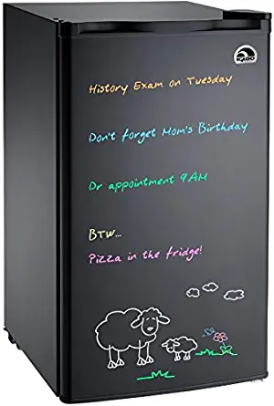 Igloo FR326M-D-BLACK Erase Board Refrigerator with Neon Markers, 3.2 cu. ft, Black