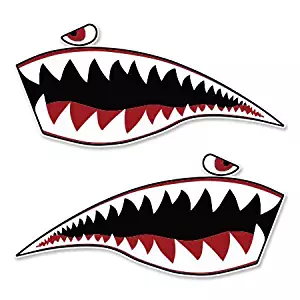 AK Wall Art Warhawk Shark Tiger Vinyl Sticker - Car Window Bumper Laptop - Select Size