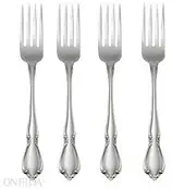 Oneida Chateau Fine Flatware Set, 18/8 Stainless, Set of 4 Dinner Forks